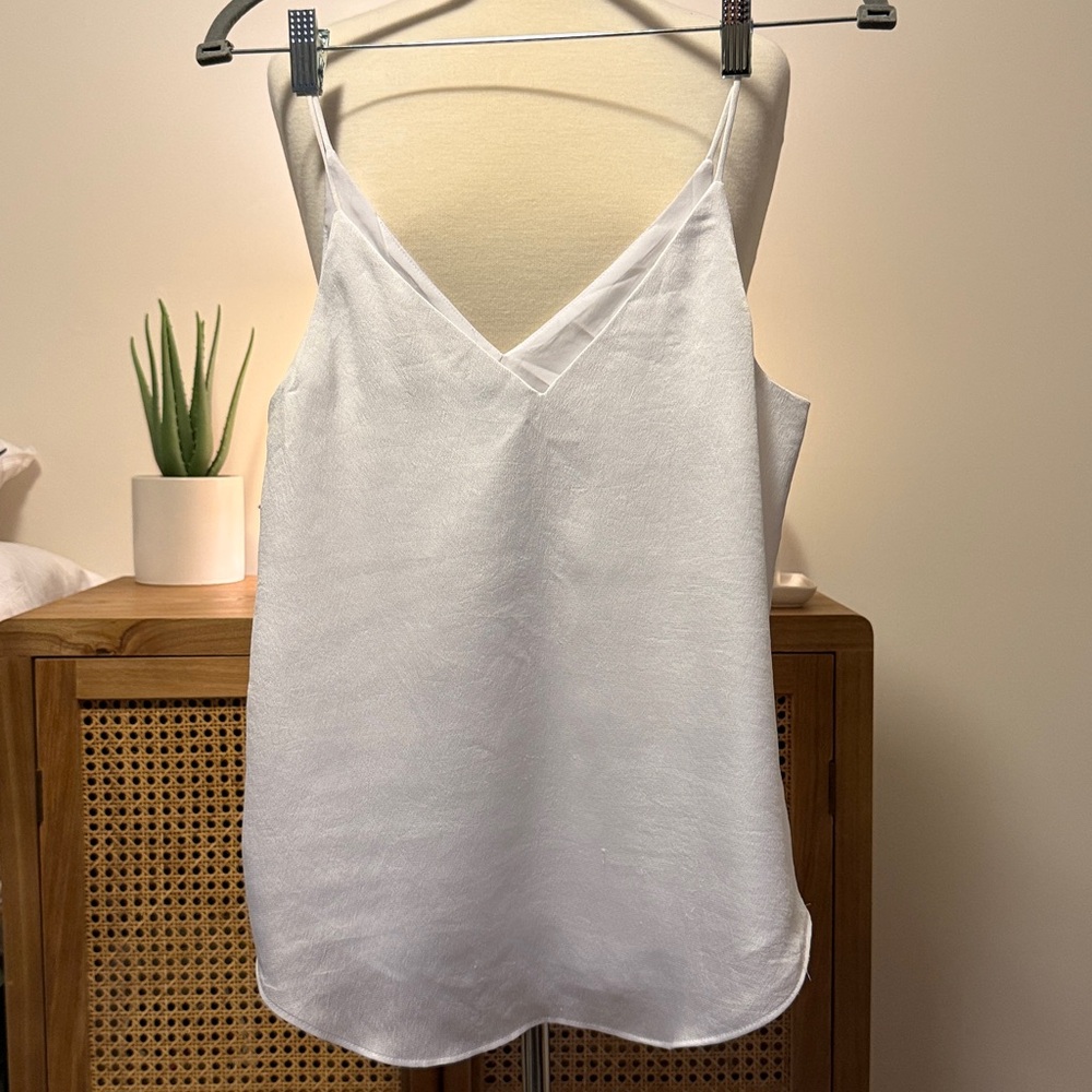 🩶 Express White Satin Cami Top - Size XS
